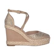 Rhinestone Sleehak Sandaal Alma EN Pena , Beige , Dames