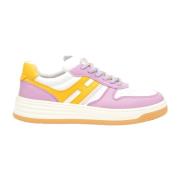 Leren Sneakers Wit Paars Geel Hogan , Multicolor , Dames