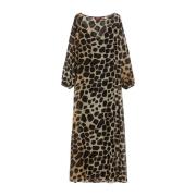 Dierenprint Lange Jurk Max Mara Studio , Multicolor , Dames