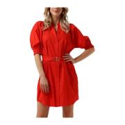 Rode Zomer Geweven Jurk Twinset , Red , Dames