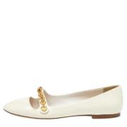 Pre-owned Leather flats Miu Miu Pre-owned , White , Dames