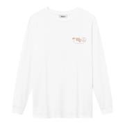 Witte Longsleeve Souvenir Tee Nikben , White , Dames