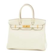 Pre-owned Leather handbags Hermès Vintage , White , Dames