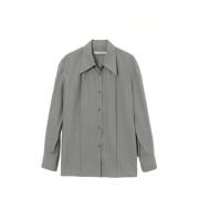 Grijze Katoenen Shirt met Volumemouwen LOW Classic , Gray , Dames