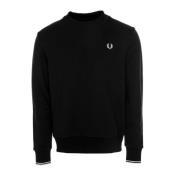 Gestreepte Sweatshirt met Ronde Hals Fred Perry , Black , Heren