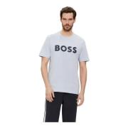 Casual Katoenen T-Shirt Hugo Boss , Purple , Heren