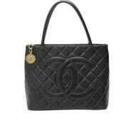 Pre-owned Leather chanel-bags Chanel Vintage , Black , Dames