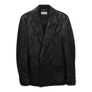 Pre-owned Leather outerwear Yves Saint Laurent Vintage , Black , Heren