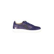 Blauwe Stoffen Sneaker met Swarovski Kristallen Diadora , Blue , Dames