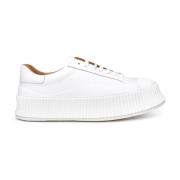 Witte leren sneakers Jil Sander , White , Heren