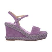 Gevlochten Sleehak Sandaal Alma EN Pena , Purple , Dames