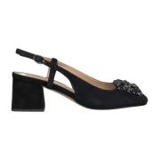 Versierde Vierkante Hak Schoen Alma EN Pena , Black , Dames