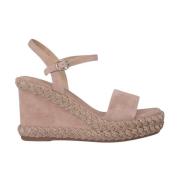 Gevlochten Wedge Heel Sandal Alma EN Pena , Pink , Dames