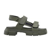 Chunky Rubber Sandalen met Velcro Sluiting Ganni , Green , Dames