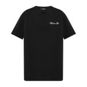 T-shirt met logo Balmain , Black , Heren