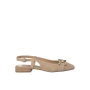 Kristallen gesp platte schoen Alma EN Pena , Beige , Dames