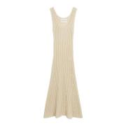 Luxe Merinowol Midi Jurk By Herenne Birger , Beige , Dames