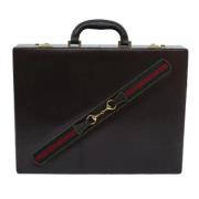 Pre-owned Leather briefcases Gucci Vintage , Brown , Dames