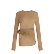 Kasjmier Side-Tie Top Loulou Studio , Beige , Dames