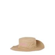 Safari Stijl Katoenen Bucket Hoed Ganni , Beige , Dames