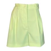 Crepe Shorts Stretch Groen Patrizia Pepe , Yellow , Dames