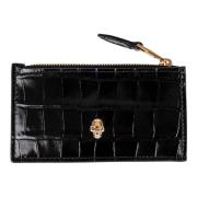 Alexander Queen Leren Portemonnee Alexander McQueen , Black , Dames