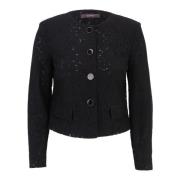 Bloemen Blazer Jas met Knopen vera mont , Black , Dames