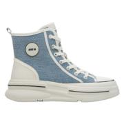 Dames Blauwe High-Top Sneakers gemaakt van Zacht Textiel ES 8 Er001146...