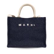 Shopper tas met logo Marni , Blue , Dames