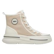 Dames Beige High-Top Sneakers gemaakt van Zacht Textiel ES 8 Er0011460...