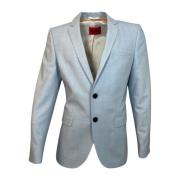 Slim Fit Stretch Blazer met Fijn Structuur Hugo Boss , Gray , Heren