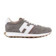 Suede sneakers met logo patch Hogan , Gray , Heren