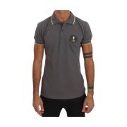 Grijze Polo T-shirt met kraag Roberto Cavalli , Gray , Heren