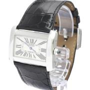 Pre-owned Leather watches Cartier Vintage , Gray , Heren