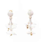 Pre-owned Fabric earrings Oscar De La Renta Pre-owned , White , Dames