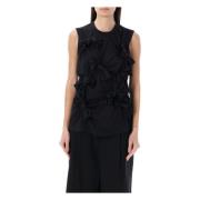 Zwart Lint Topkleding Ss24 Comme des Garçons , Black , Dames