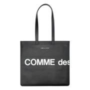 Zwarte Logo Tote Tas Comme des Garçons , Black , Unisex