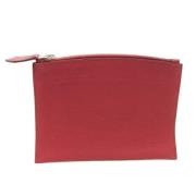 Pre-owned Leather pouches Hermès Vintage , Red , Dames