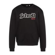 Iconische Fleece Sweater - Zwart Schott NYC , Black , Heren