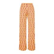 Jacquard Broek Rechte Lijn Elastische Taille Maliparmi , Orange , Dame...