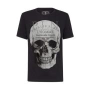 T-shirt met schedelprint Philipp Plein , Black , Heren