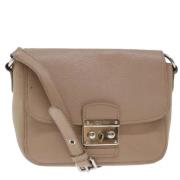 Pre-owned Leather shoulder-bags Miu Miu Pre-owned , Beige , Dames