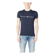 Blauw Bedrukt Ronde Hals T-shirt Emporio Armani , Blue , Heren