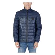 Blauwe Zip-Up Turtleneck Jas Hugo Boss , Blue , Heren