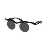 Stijlvolle zonnebril in donkergrijs Prada , Black , Unisex