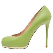 Pre-owned Leather heels Valentino Vintage , Green , Dames