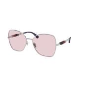 Zilveren Frame Fotochromatische Zonnebril Roze-Paars Chanel , Gray , U...