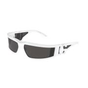 Wit Frame Donkergrijze Lens Zonnebril Dolce & Gabbana , White , Unisex