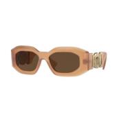 Donkerbruin Frame Zonnebril Ve4425U Versace , Beige , Dames