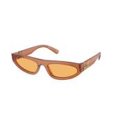 Bruin Frame Gele Lens Zonnebril Miu Miu , Brown , Unisex